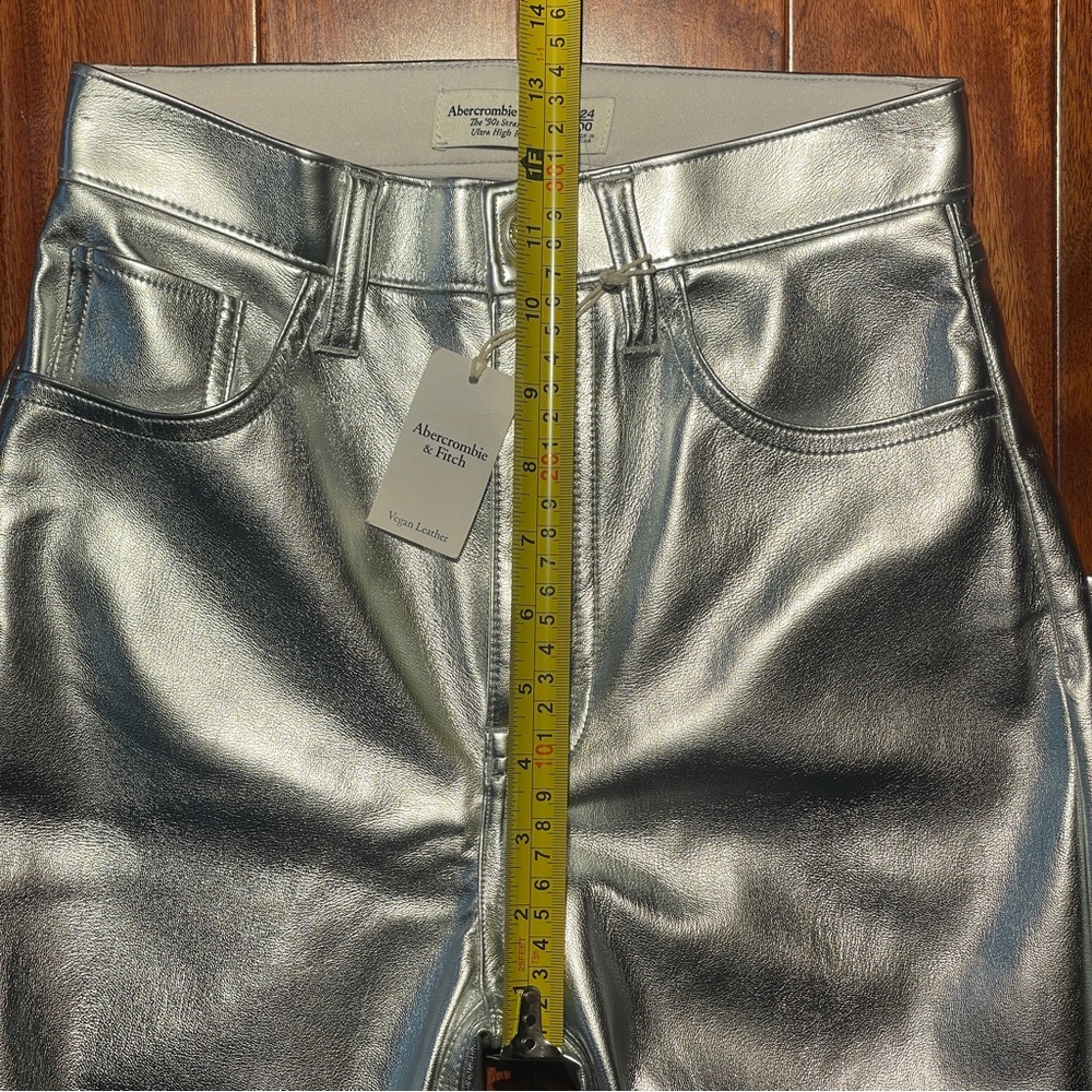 Abercrombie & Fitch Metallic Silver Straight-Leg Pants - Picture 9 of 13